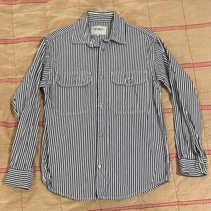 Carhartt WIP Women’s Navy and White Striped Shirt, 100% cotton, xs